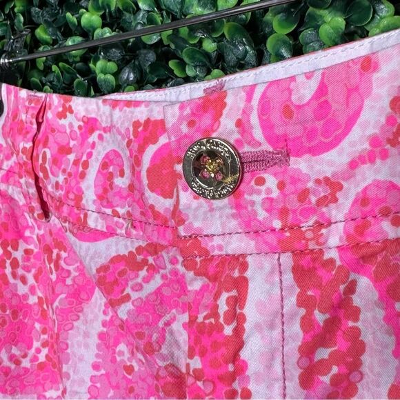 Lilly Pulitzer Walsh Pink Pout PBG Paisley Shorts Sz 6 - Picture 3 of 6